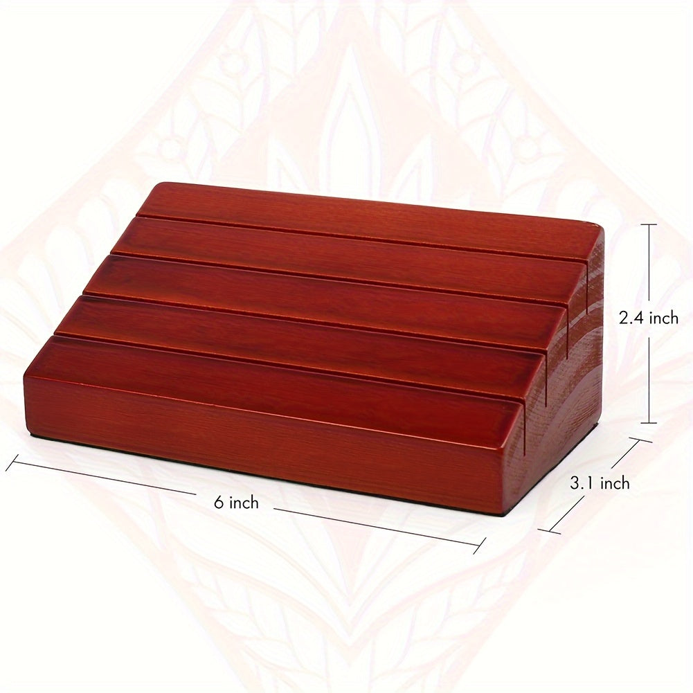 Two-Piece Wood-Look Playing Card Holder Set with Four Ascending Slots and Capacity for Up to 40 Cards Each