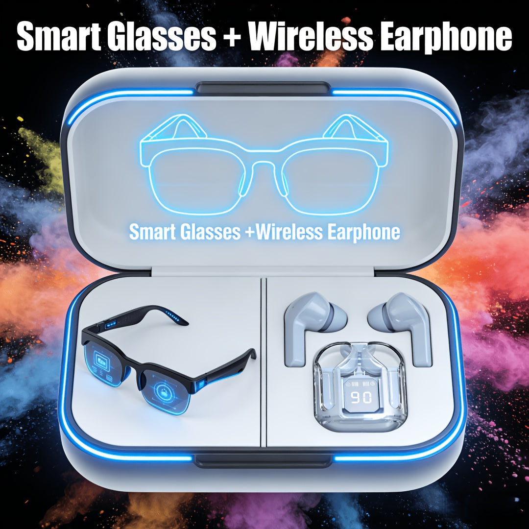 Smart Glasses HiFi Audio Sunglasses with Real-Time Translation, Bluetooth Calls and Five Glasses or Headphone Bundle Options