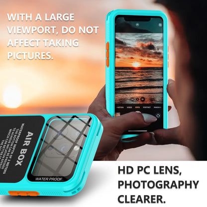 Waterproof iPhone Case IP68 360° Full Body Shockproof Dustproof Underwater Swimming Surfing Sports Cover for iPhone 16 15 Pro 15 14 Pro 14 13 Pro 13 12 Pro 12 – Underwater Photography Beach