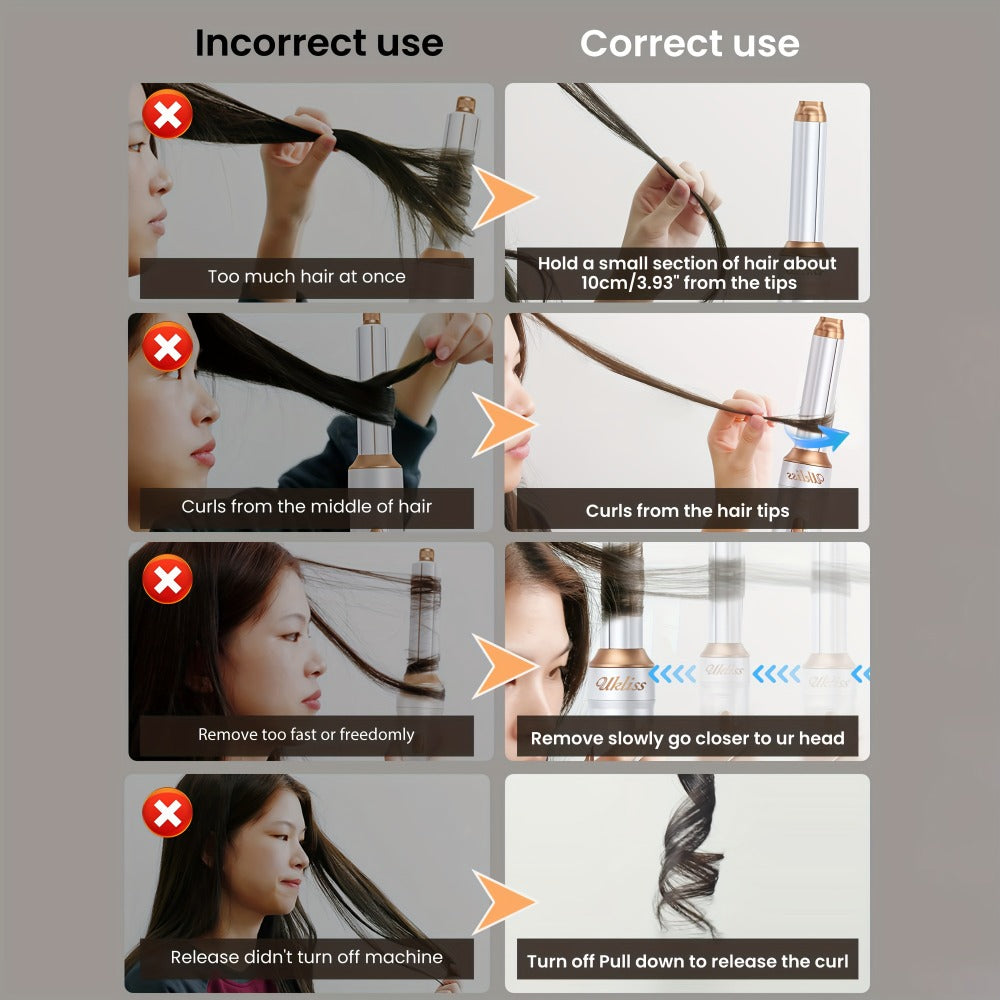7-in-1 Hot Air Brush Hair Styling Tool with 110,000 RPM Motor, Diffuser and Attachment Set