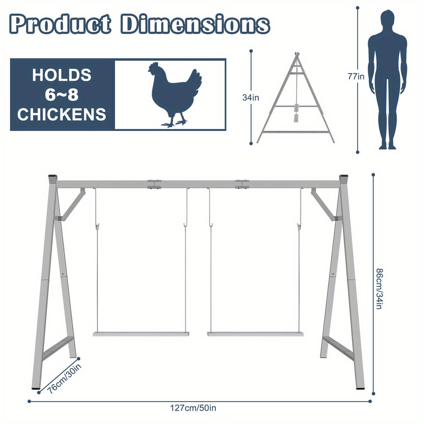 Chicken Swing Coop Toy Metal Perch for Backyard Hens Roosters Parrots Rabbits Promotes Exercise Balance Coordination Weather-Resistant Easy to Install Coop Accessory