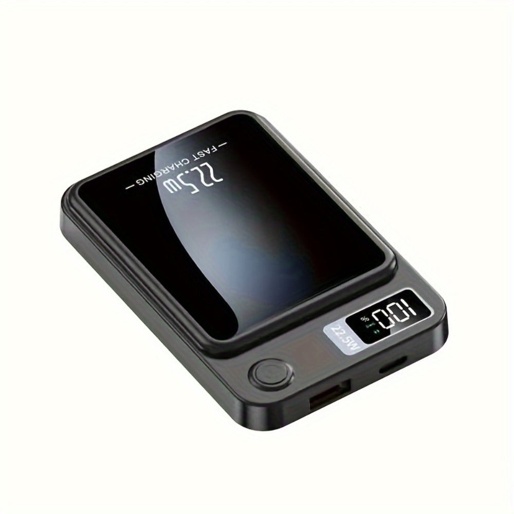 10000mAh Compact Magnetic Power Bank with 22.5W Wired Marking, Percentage Display and Four Colors