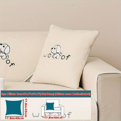 Sofa Cover Embroidered Plush-Texture Panels for Single to 4 Seats, Backrest, Armrest or Pillowcase