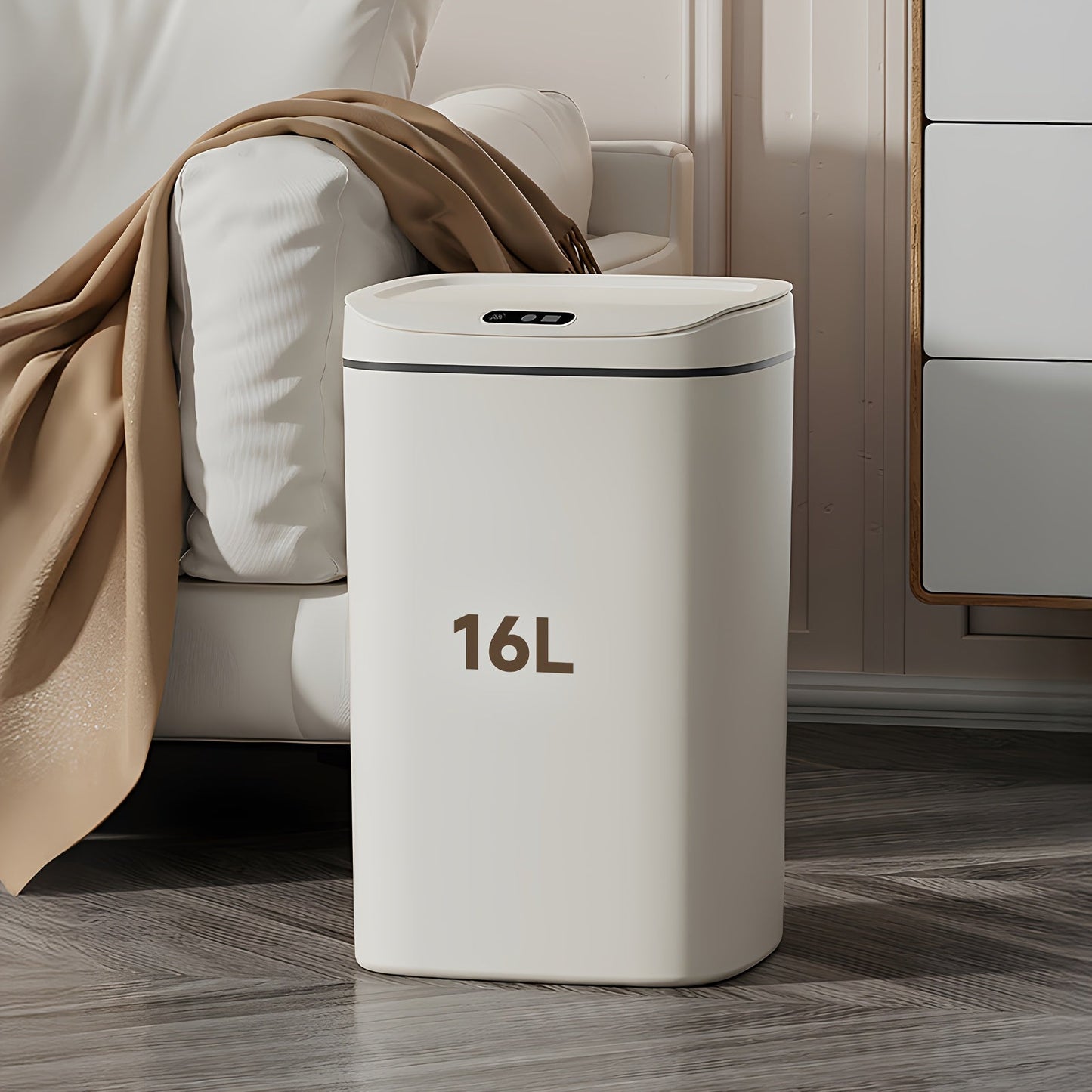 Motion Sensor Trash Can Touchless – Smart Hands-Free Trash Bin with Sealing Lid & Odor-Blocking Technology, Trash Bag Fixing Ring, Easy Clean Durable Design for Kitchen, Office & Bathroom