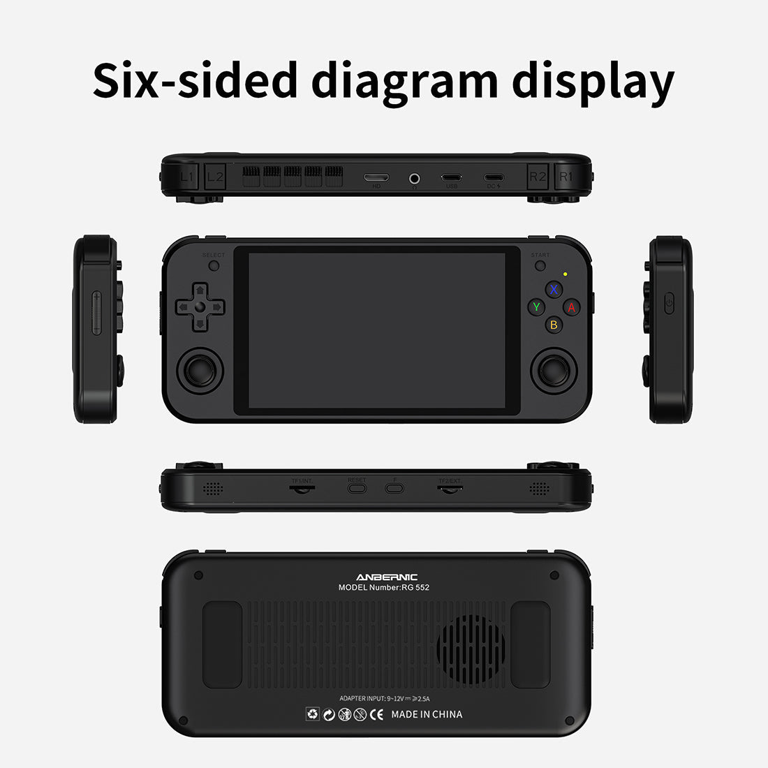 Handheld Game Console Anbernic RG552 with 5.36-inch IPS OCA Full-Lamination, 64GB, 128GB or 256GB Options, 3200mAh Battery, Android 7
