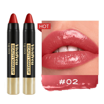 Six-Piece Lipstick Pen Set with Black-and-Gold Cases, Six Pictured Shades and 10.8 cm Stick Length