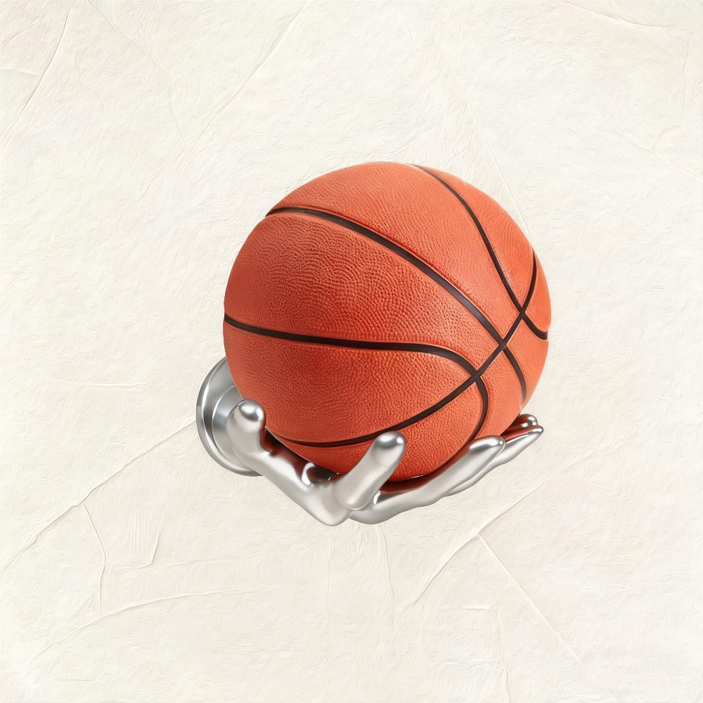 Wall Mounted Hand Shape Sports Ball Display Shelf - Decorative Storage Organizer for Laundry Rooms, Closets and Home Organization