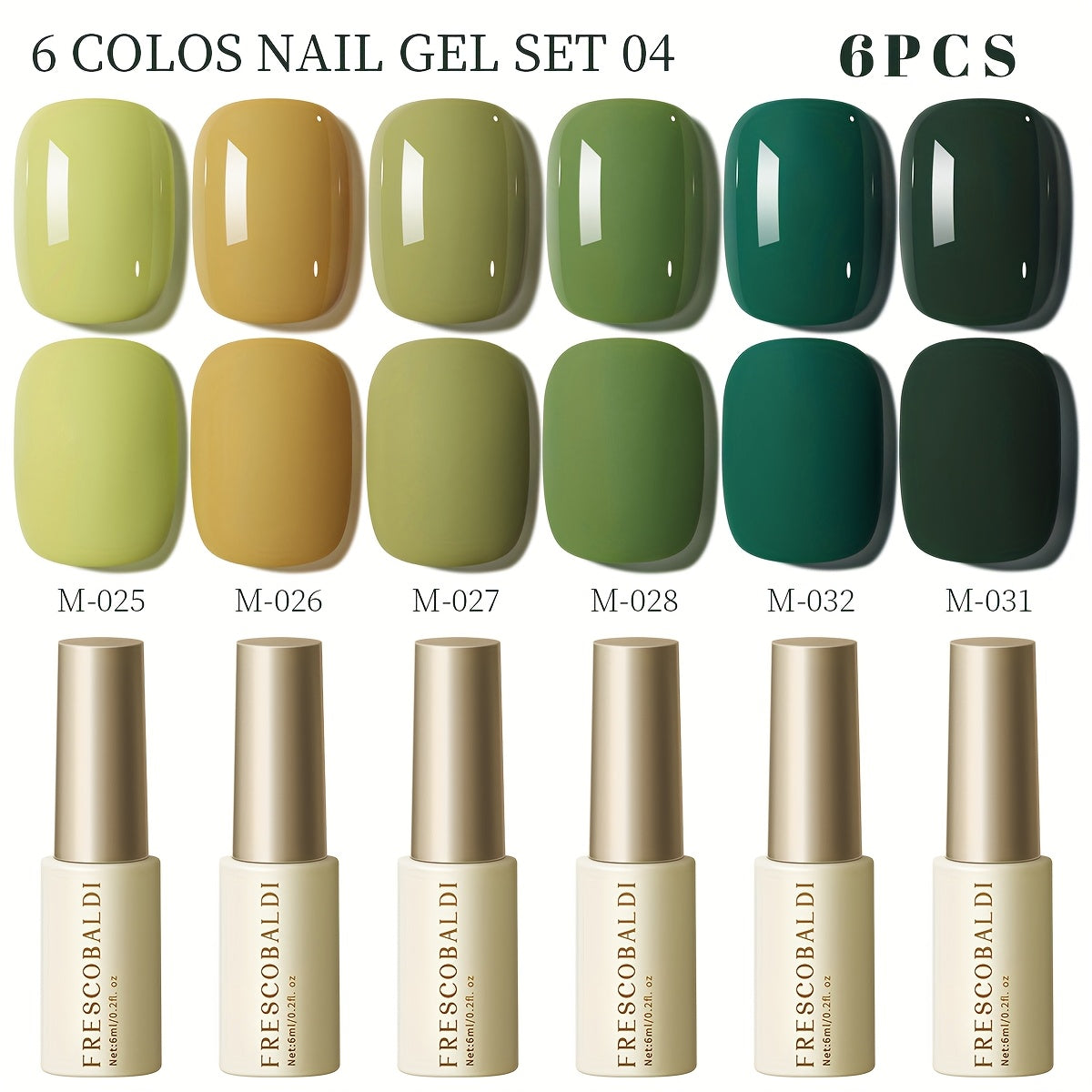 Gel Nail Polish Set with IRISGOBLADI Label, 6 Solid Colors per Set and 8 Retained Palettes