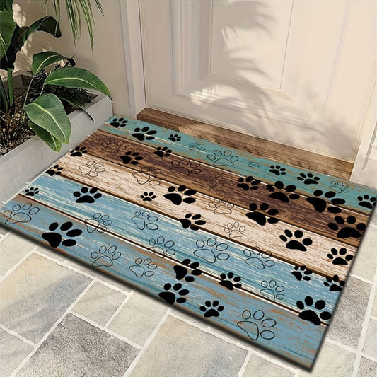 Cat Paw Print Door Mat Non-Slip Washable – Indoor Outdoor Welcome Mat Quick-Dry Anti-Slip Rug for Living Room, Bedroom, Bathroom, Kitchen, Entryway – Multiple Sizes