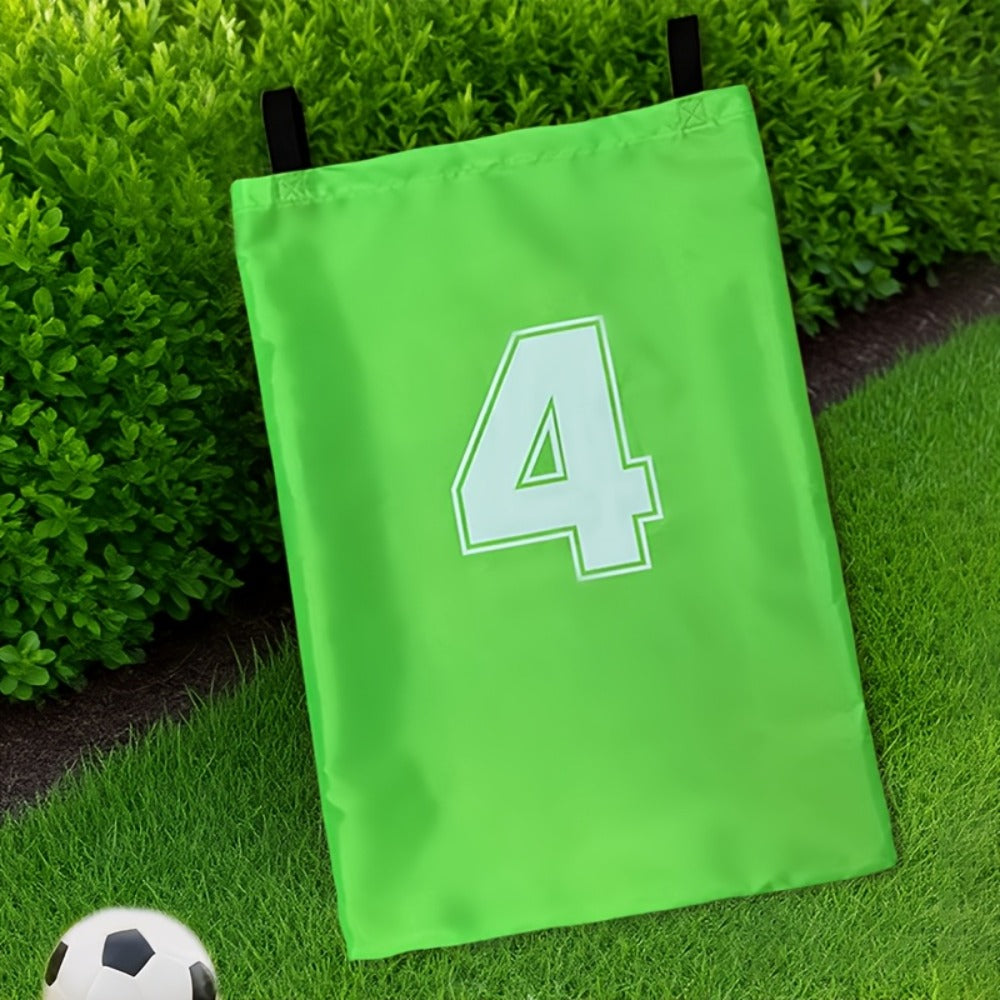 Four Numbered Sack Race Bags in Red, Blue, Yellow and Green with 65 x 46cm Pictured Size for Lawns