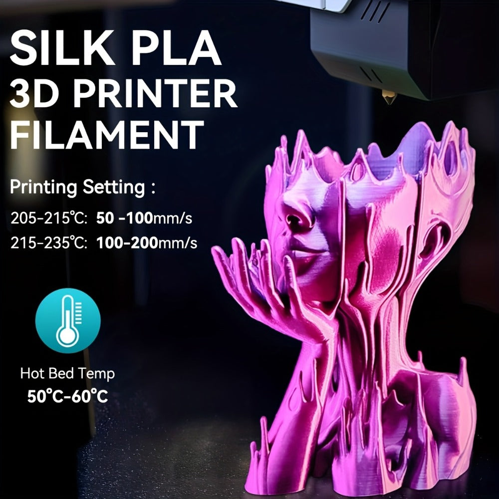 3D Printer Filament SUNLU Silk PLA+ 1.75mm 1kg Reusable Spool in Blue, Bronze, Yellow, Purple or Brass