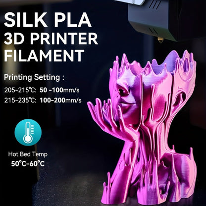 3D Printer Filament SUNLU Silk PLA+ 1.75mm 1kg Reusable Spool in Blue, Bronze, Yellow, Purple or Brass