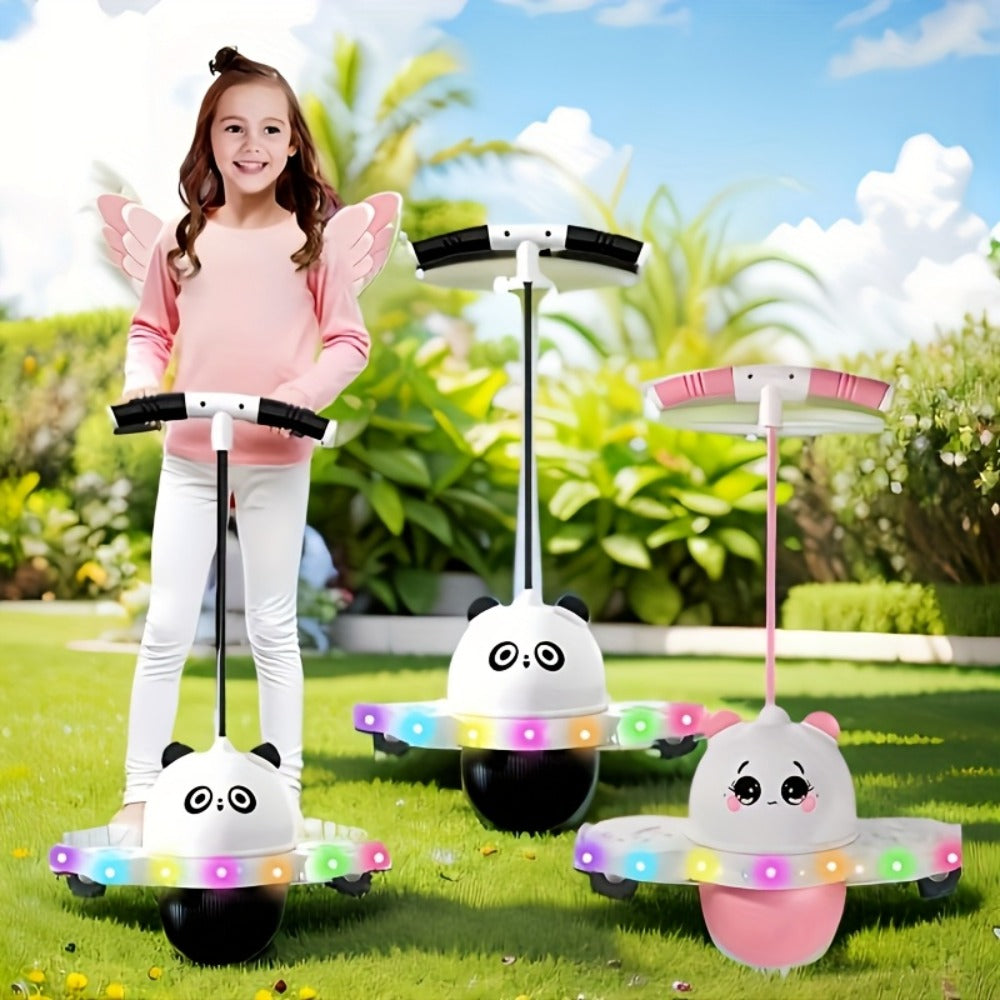 LED Pogo Ball with 80cm Handle, 43cm Bounce Board, Thick Pedals and Pink or Black Color Options