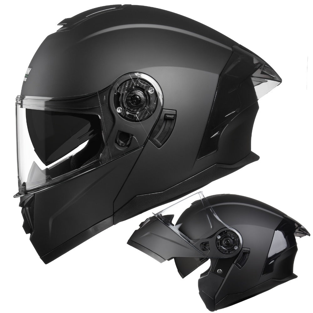 Modular Motorcycle Helmet Flip-Up Full Face – Dual Visor (Clear + Sun Visor), DOT-Style Flip Up Helmet for Men & Women, Lightweight Motorbike Helmet M/L/XL