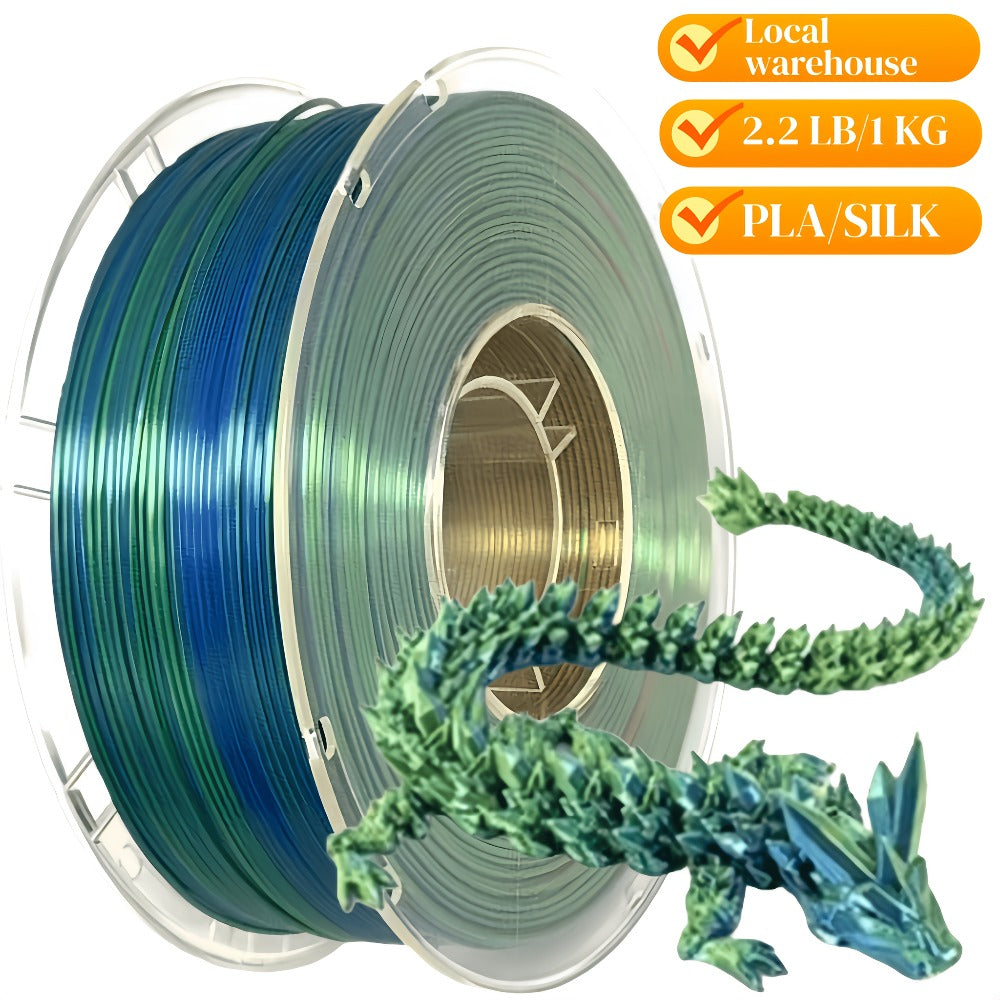 High Gloss PLA Filament 1.75mm 1kg Low Warping – Black White Dual Tri Rainbow Multicolor 3D Printer Filament ±0.02mm | Shiny PLA Spool for Creality Ender 3 5 Neo Bambu Lab Prusa FDM Printers