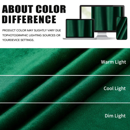 Velvet Room Darkening Curtains 2 Panels | Grommet Top Thermal Insulated Soundproof Blackout Curtains for Living Room Bedroom, Soft Solid Color Vintage Window Drapes