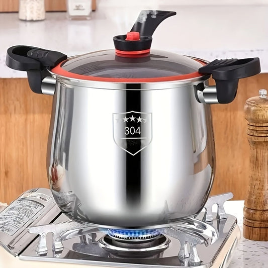 304 Stainless Steel Stew Pot Large Capacity – Food-Grade Non-Stick Multipurpose Cooker | Induction & Gas Stove Compatible Soup Pot for Home Kitchen | Durable Even-Heating Cooking Pot