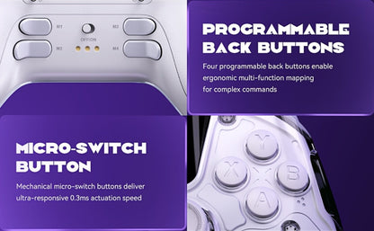 Hall Effect Wireless Gaming Controller V2 White – Interactive Screen, RGB Lighting, Remappable Buttons, 1800mAh Battery with Charging Dock, No Drift for PC Switch iOS Android Steam Deck – Not Compatible with PS or Xbox
