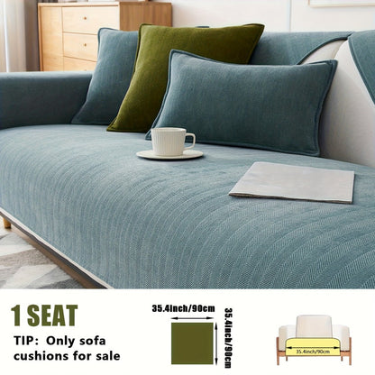 Sofa Cover Ribbed Chenille Stretch Panels with Non-Slip Design for 1 to 4 Seats, Armrests or Cushions