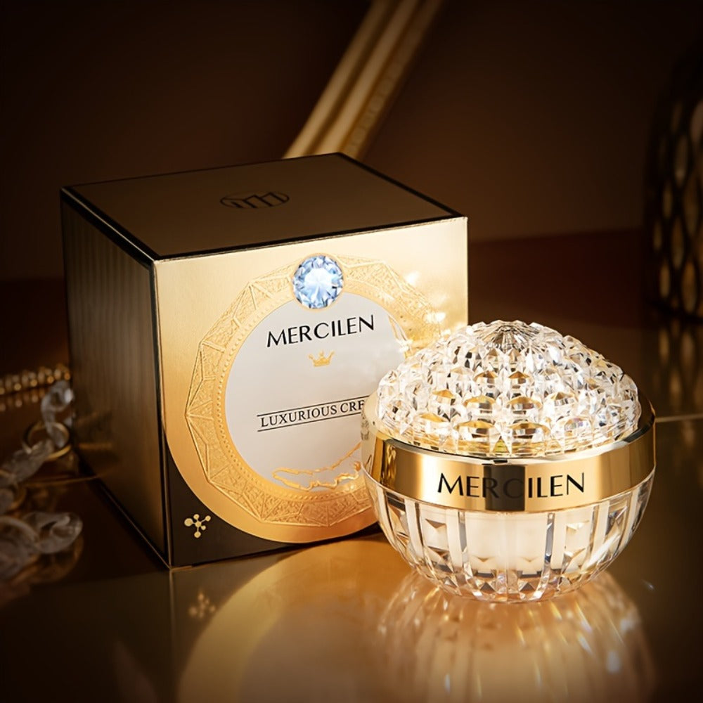 Face Cream Cordyceps Niacinamide Formula in an Alcohol-Free Golden Jar for Morning and Evening Use