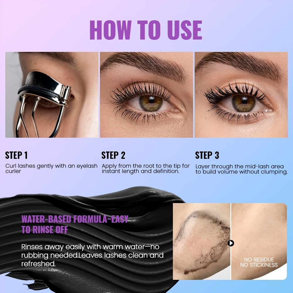 5-Shade Waterproof Colored Mascara for Women — Smudge-Proof Clump-Free Long-Lasting Vivid Formula, Bold Eye Makeup for Stage Cosplay Festival Everyday Wear, Blue Green Pink Purple Black