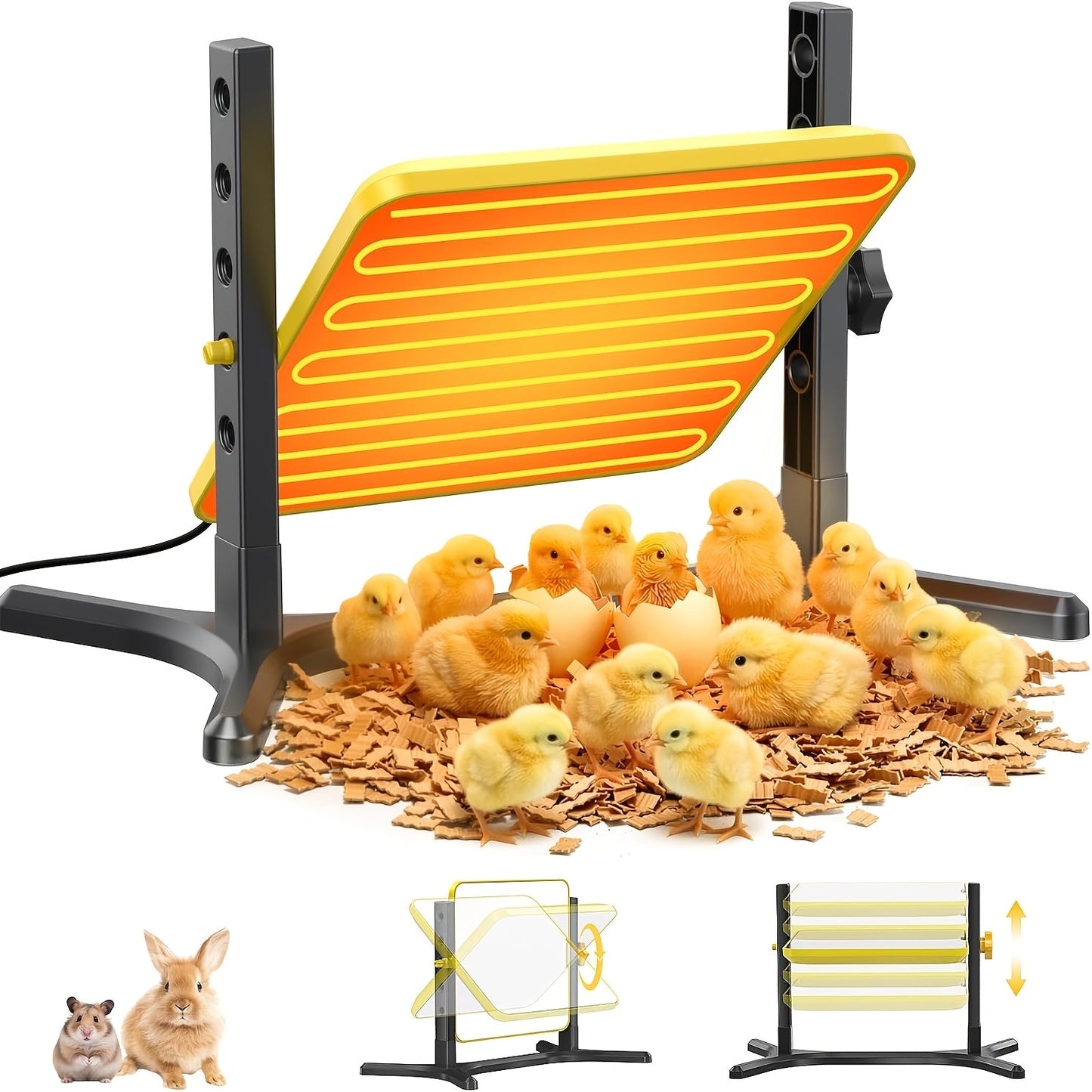 Chick Brooder Heating Plate with Adjustable Height & Angle, Digital Temp Control for Chicken Coop