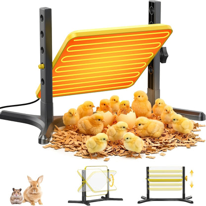 Chick Brooder Heating Plate with Adjustable Height & Angle, Digital Temp Control for Chicken Coop