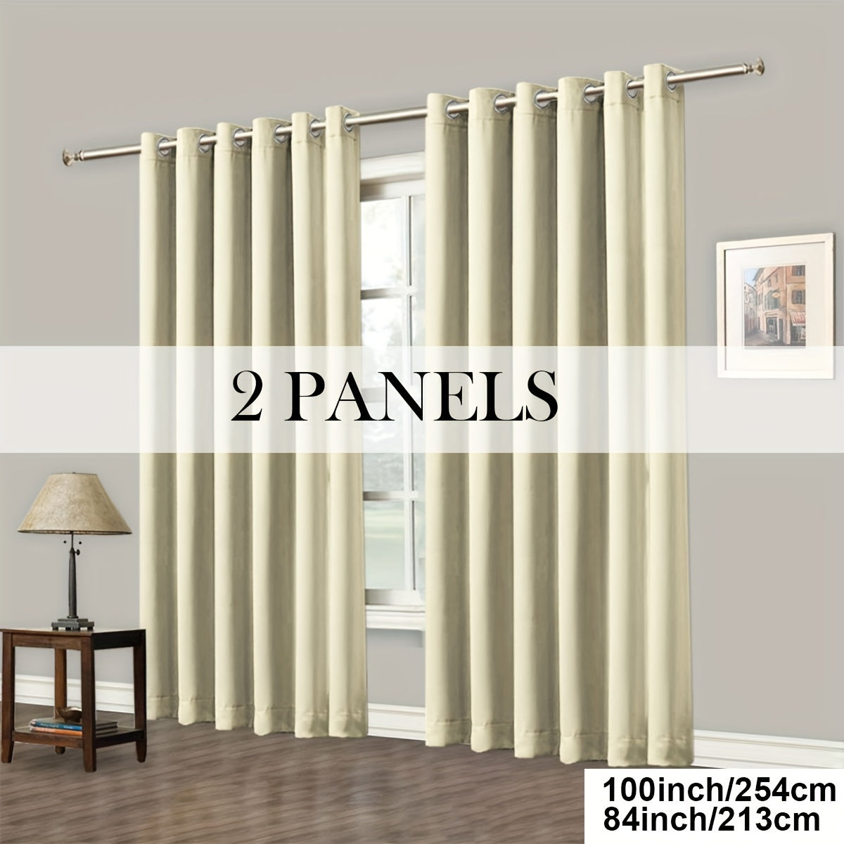 Blackout Curtains Grommet Top Room Darkening Window Drapes 4 Panels Set Living Room Bedroom