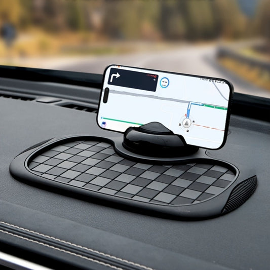 Car Dashboard Anti-Slip Pad with Phone Holder & Digital Number Plate Stickers – Multifunctional Non-Slip Dashboard Storage Mat for Car Interior Accessories