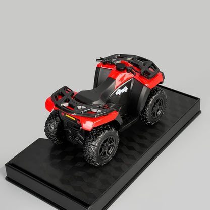 Zinc Alloy ATV Display Model in Red or Blue, 3.8 Inches Long with Plastic Chassis and Rubber Tires