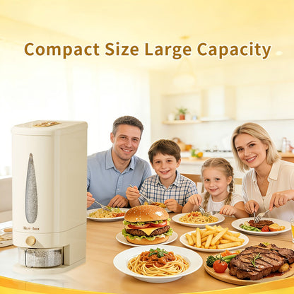 Food Storage Container Press-Button Rice Dispenser with Measuring Cup and 11lb or 22lb Capacity Options