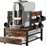 Double coffee rack plus mug rack