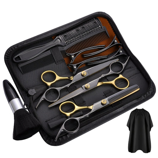 Hair Cutting Scissors Kit 13 Piece - Professional Barber Shears Set with Thinning Shears, Blending Scissors & Accessories, Complete Salon Home Haircut Kit for Men & Women All Hair Types
