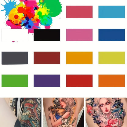 Tattoo Ink 14-Color Set with 1oz 30ml Bottles and One Source-Listed Full Palette Configuration