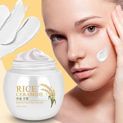 Face Cream Rice Ceramide 130g Formula with Hyaluronic Acid, Glycerin and Day or Night Moisturizing Use