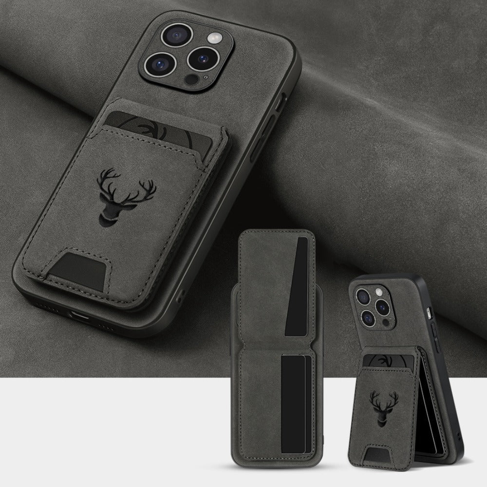 Folio Wallet Phone Case with Card Holder and Kickstand for Selected iPhone 11 through 16 Models