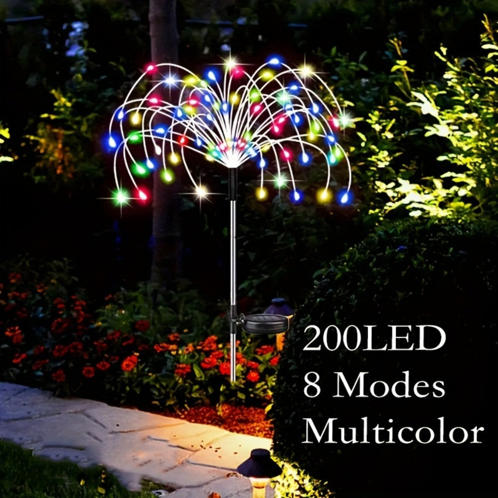 Solar Fireworks Lights Outdoor – 60 to 420 LED Solar Garden Fairy Lights with 8 Modes, Waterproof Copper Wire Sparkler Lights for Garden, Patio, Yard, Pathway & Holiday Decoration