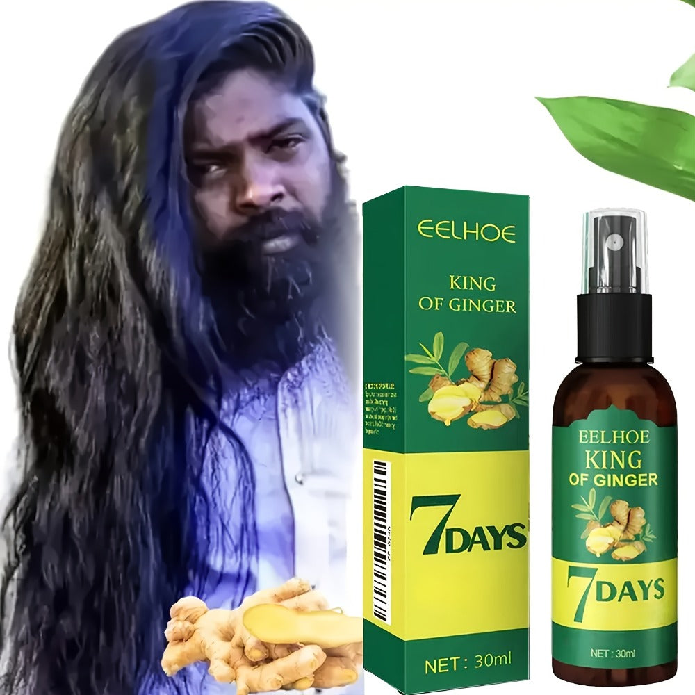 Ginger & Biotin Hair Growth Gift Set 2-Pack - Ginger Scalp Oil + Biotin Strengthening Serum 7-Day Nourishing Treatment for Hair Loss Moisturizing All Hair Types Women Men