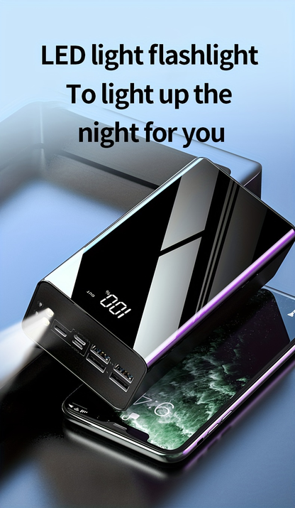 Portable Charger 50000mAh Large Capacity Power Bank LED Light Power Display Multi-Port USB-C Micro USB Fast Charge for Phones Electronics Outdoor Travel