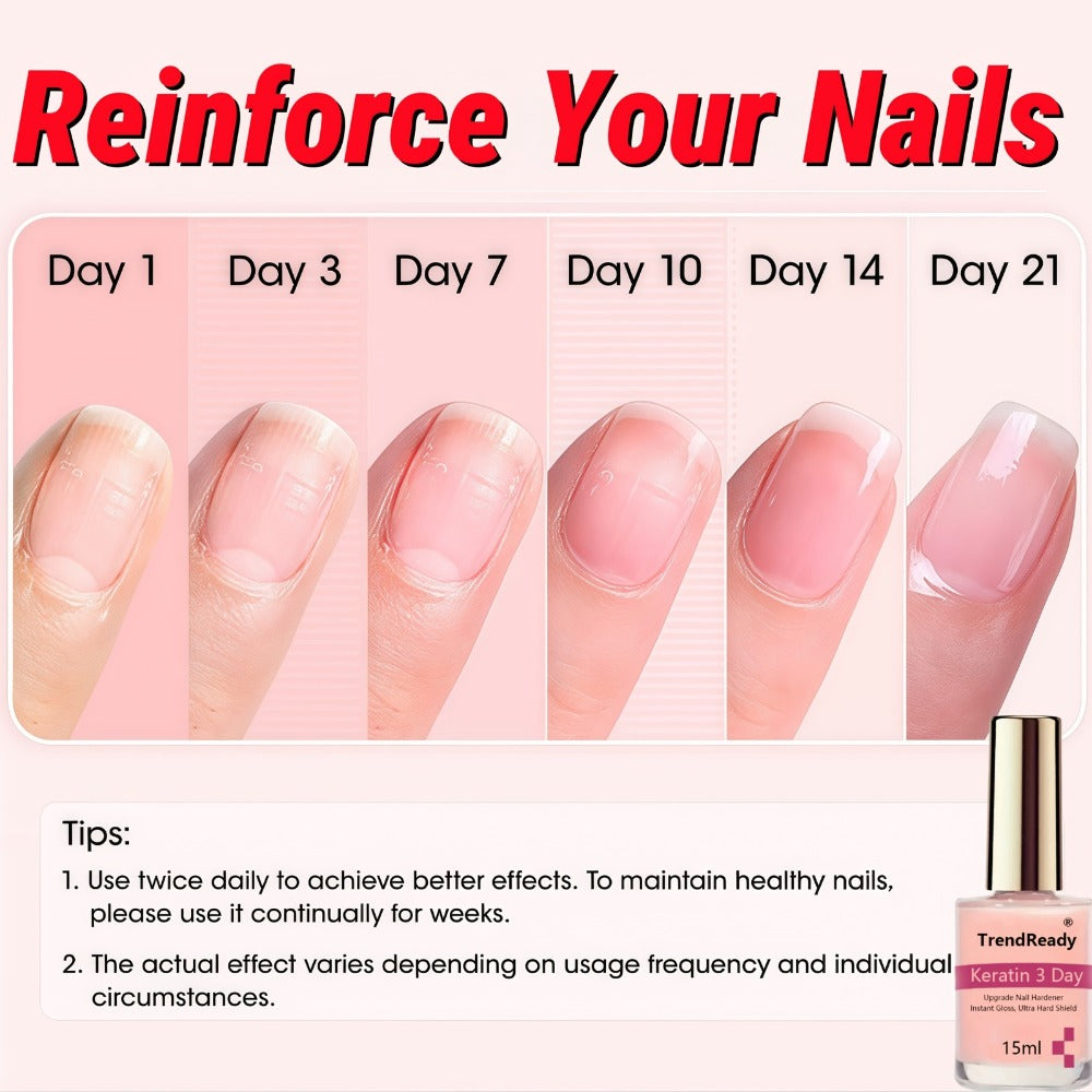 Pink-Label Nail Care Coating Two-Pack in 15 ml Square Bottles with Gold Caps and Brush Applicators