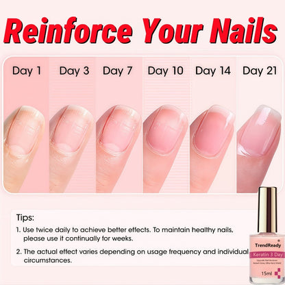Pink-Label Nail Care Coating Two-Pack in 15 ml Square Bottles with Gold Caps and Brush Applicators