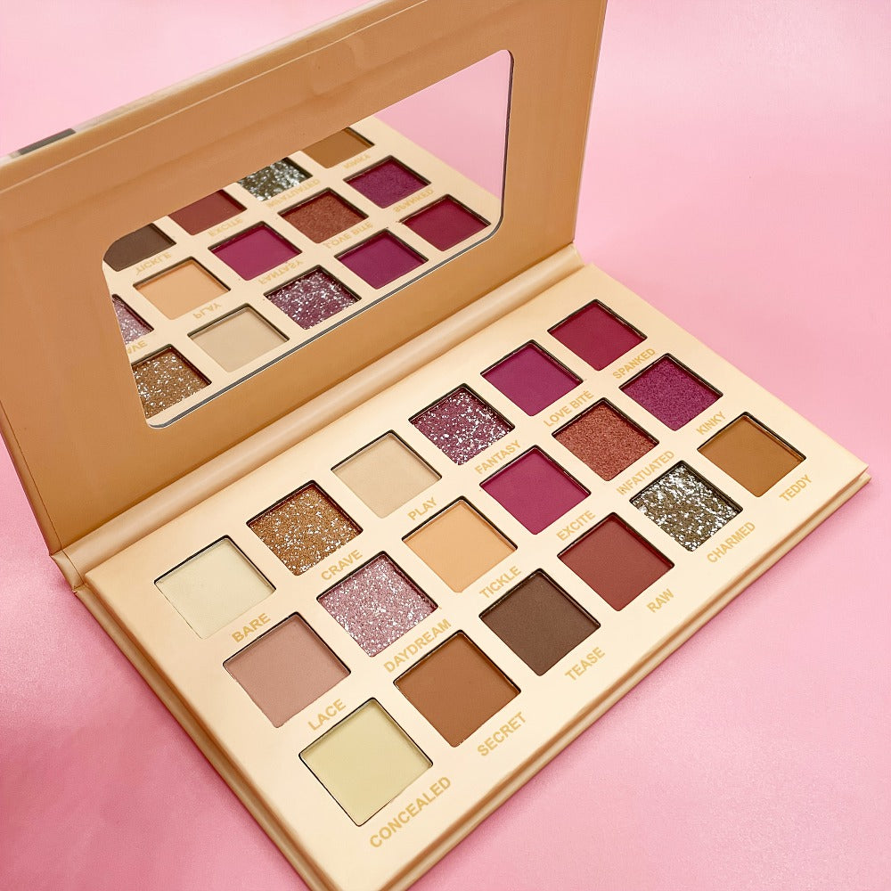 30-Piece Pink Makeup Set with 18-Color Eyeshadow Palette, Four-Color Face Palette, Lip Products and Makeup Brushes