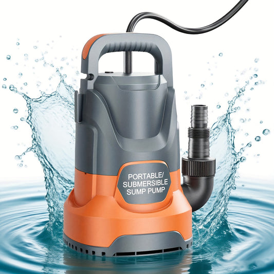 Submersible Sump Pump 1HP 3700GPH Electric Portable Water Pump for Pool Basement Hot Tub Drainage