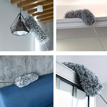 Ceiling Mop Adjustable Bendable Microfiber Duster Washable Reusable High Reach Cleaning Tool for High Ceilings Walls Furniture Cars Fan Blades Indoor Outdoor