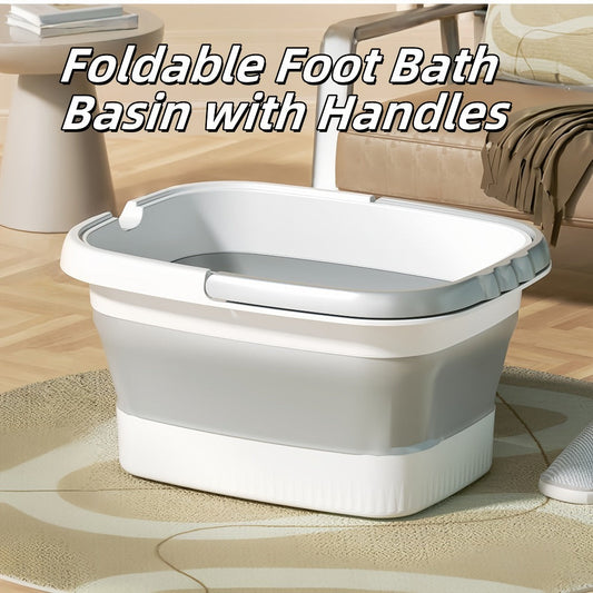 Foldable Foot Bath Tub Collapsible Foot Soak Basin 3.96 Gallon with Carry Handle Portable Pedicure Soaking Tub Space-Saving Easy Clean for Home Spa Salon Travel Green Pink