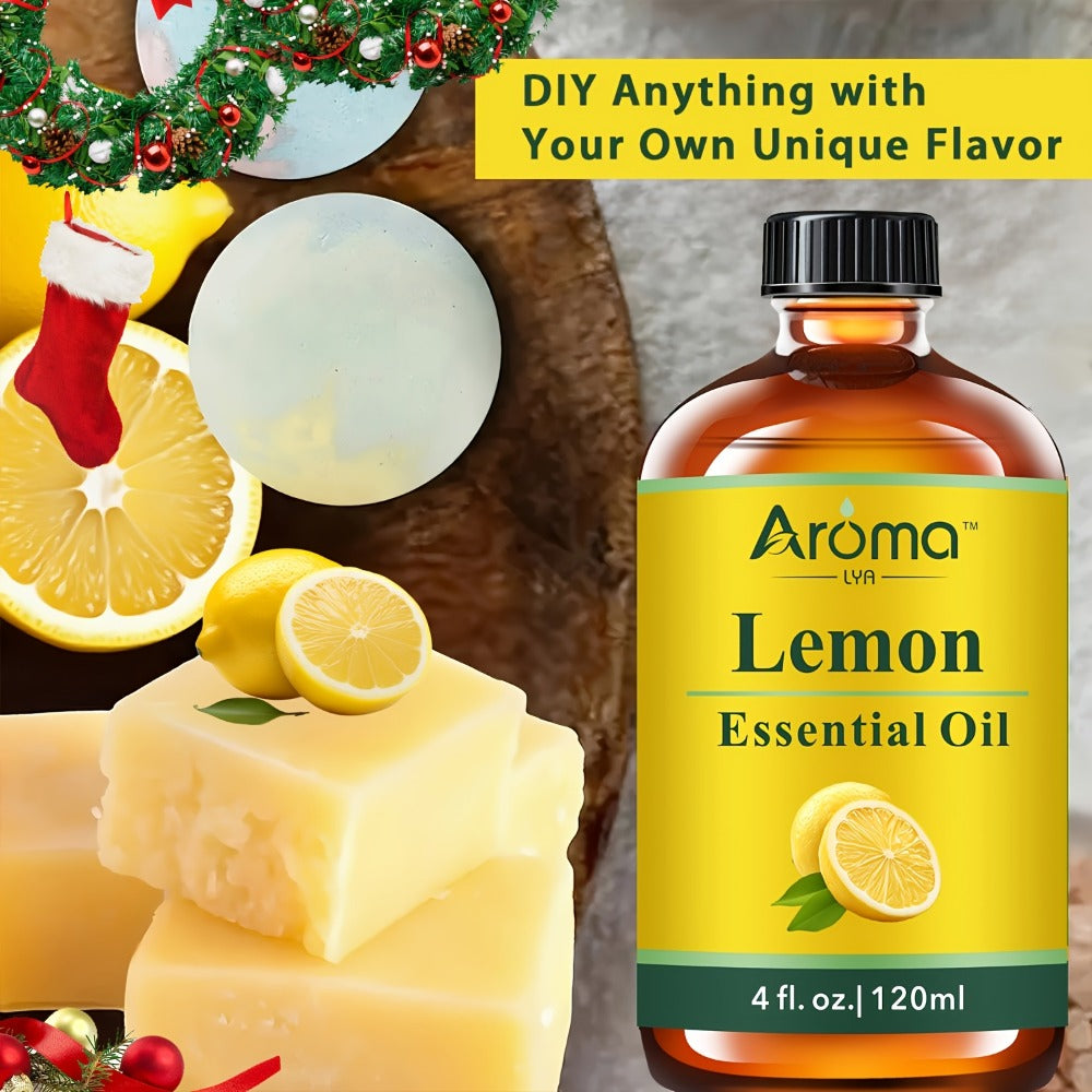 Pure Natural Essential Oils 4oz Large Bottle Peppermint Frankincense Lemon Rum Cologne for Diffuser Hair Skin Massage Soap Candle Making Aromatherapy