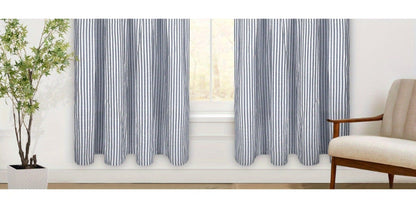 Semi Sheer Curtains Bohemian Linen Cotton Patchwork Grommet Top Window Drapes for Bedroom Living Room Kitchen Bathroom Cafe - Boho Country Cottage Style 4 Seasons 1 or 2 Panels