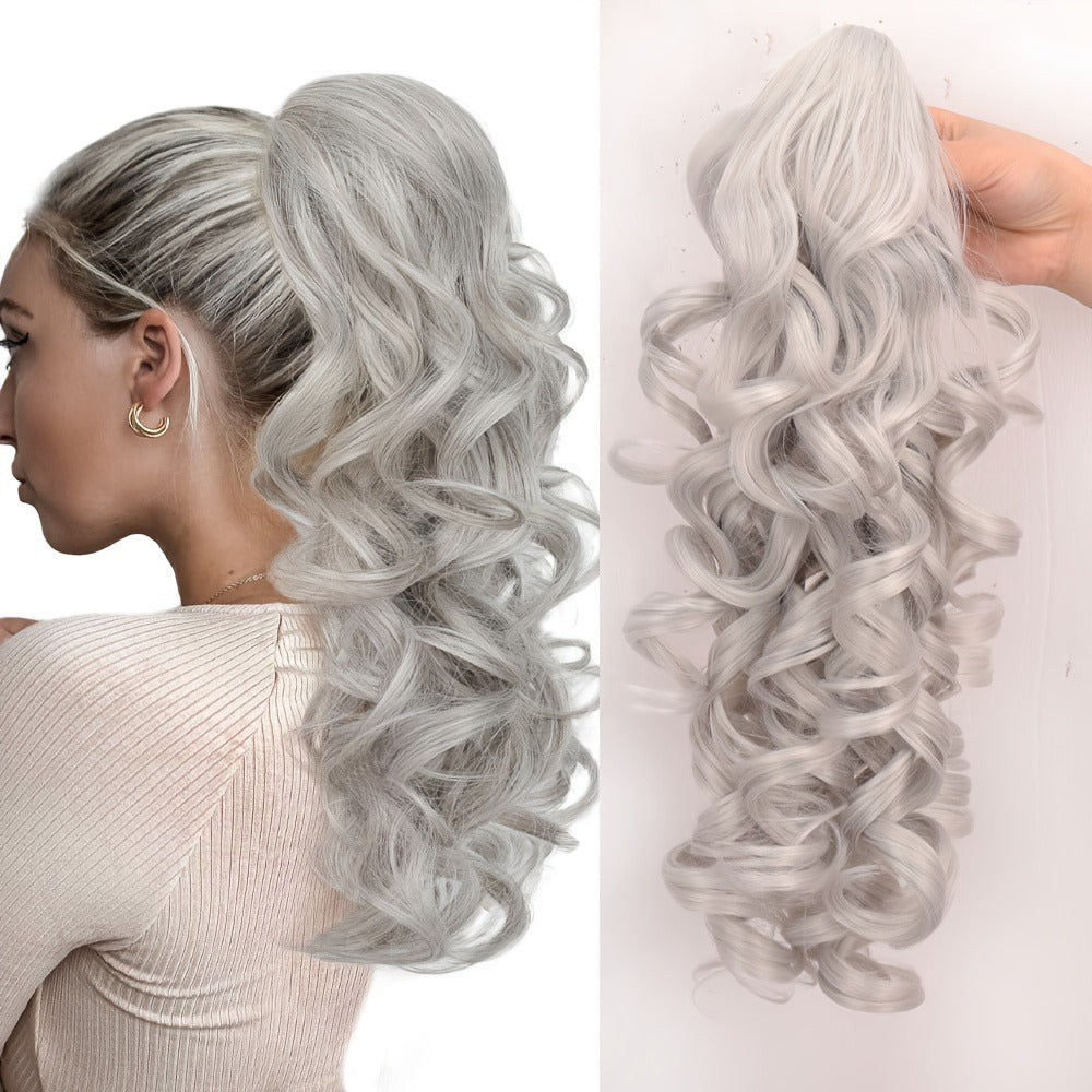 Hair Extensions Kinky-Curly 16-Inch Synthetic Ponytail with Claw Clip and Seven Color Options