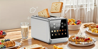 900W Two-Slice Touchscreen Toaster with Five Bread Modes, Six Shade Settings, Memory and Stainless Finish