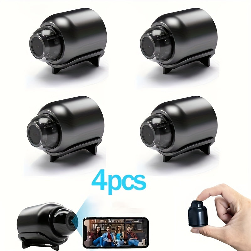 Indoor Security Camera 4-Pack with 1296P Video, Dual-Band WiFi, 360° Rotation and Two-Way Audio
